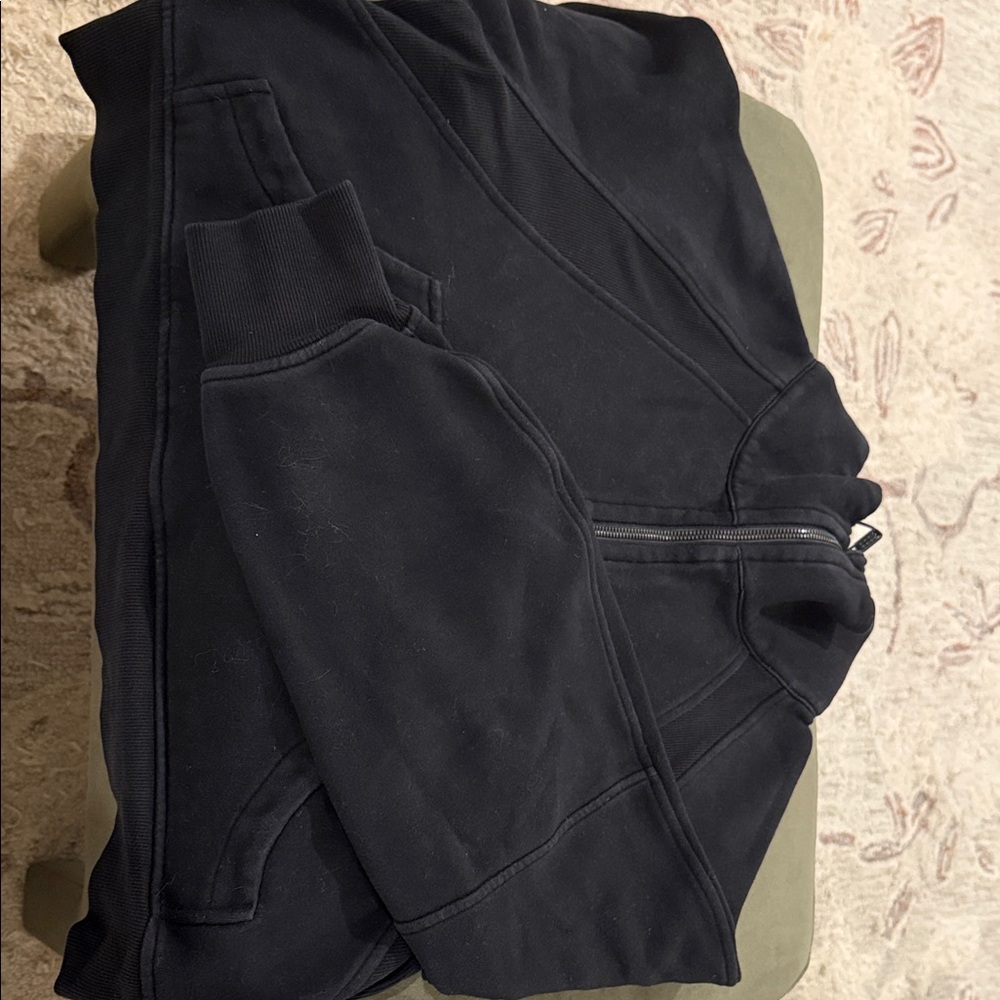 Black Lululemon cropped half-zip